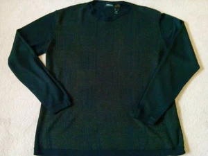 Claiborne Men's Size S Long Sleeve Crew Neck Black/Gold Lightweight Sweater - Picture 1 of 7