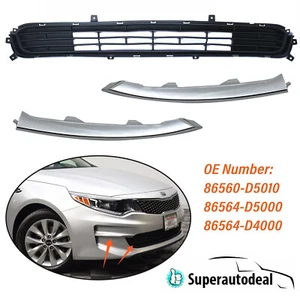 For 2016-2018 Kia Optima EX Front Bumper Lower Grille +Grill Molding Trim 3PCS - Foto 1 di 21