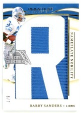 Barry Sanders 2020 Panini Immaculate Nameplate Nobility Letter Patch Card 6/7
