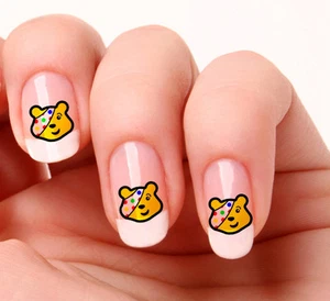 20 calcomanías de arte en uñas pegatinas de transferencia #493 - Pudsey Bear solo pela y palo - Imagen 1 de 1