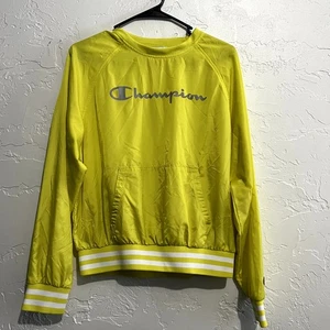 Champion gelber Windbreaker Rundhalsausschnitt Pullover Damen Medium Outdoor Athleisure - Bild 1 von 7