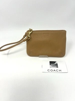 Cartera Coach de cuero delgada con cremallera en la esquina beige marrón tostado FS8360 Foto 1 de 4