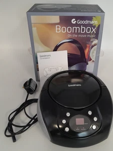 Goodmans Boombox CD FM/AM Radio Model GPS06BLK Working Boxed A34 G387 - Picture 1 of 24