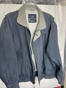London Fog Mens Light Dark Gray Retro Golf Jacket Size Large Long Sleeve Zip - Picture 1 of 6
