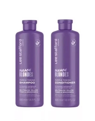 LEE STAFFORD BLEACH BLONDES PURPLE TONING SHAMPOO.CONDITIONER 500 ml Each