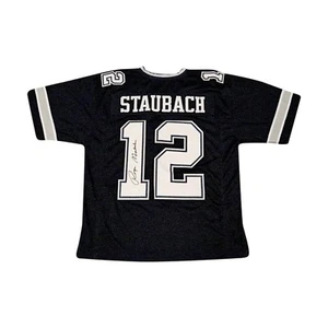 Roger Staubach Dallas Cowboys Autogramm signed Pro-Style Navy Trikot (JSA COA) - Bild 1 von 5