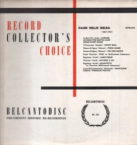 BC233 Nellie Melba Record Collector's Choice, Dame Nellie Melba LP vinyl USA - Picture 1 of 4