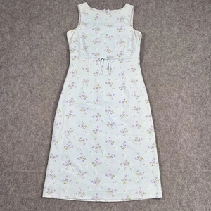 Vestido para mujer Laura Ashley vintage azul texturizado floral sin mangas talla 4 - Imagen 1 de 7