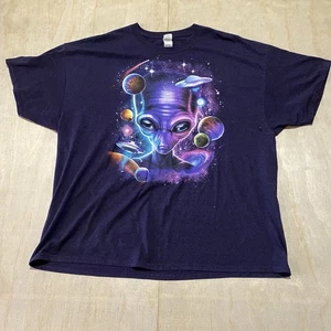Vintage Gildan Alien UFO Extra Terrestrial Marsian Graphic T-Shirt Gr. 3XL - Bild 1 von 6