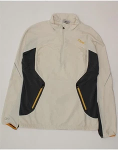 REEBOK Hombres Cremallera Cuello Pullover Chándal Top Pequeño Blanco Bloque de Color CS43 - Imagen 1 de 3