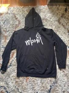 Volcom Hoodie Herren Gr. M schwarz Pullover Logo Kordelzug Kängurutasche - Bild 1 von 4