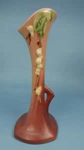 Roseville Snowberry Dusty Rose Pink 7.5" Bud Vase 1BV-7 Vintage 1940s Pottery - Picture 1 of 9
