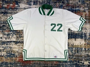 Vtg 80s Champion Basketball Warm Up Snap Shirt Jersey USA Made Mens Sz M LEAFS - Picture 1 of 18