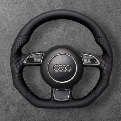 AUDI A1 S1 A6 C7 A7 A8 S-LINE CUSTOM MADE FLAT BOTTOM STEERING WHEEL - image 1 of 4