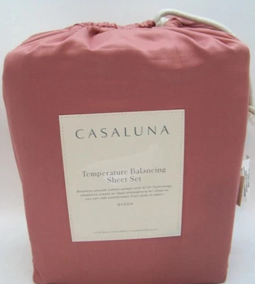 Новый набор простыней для балансировки температуры Casaluna королевский размер, современная роза 300 TC - Изображение 1 из 2