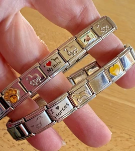 D'LinQ Charm Pulseras de Eslabones de Acero Inoxidable Caballos JM Italia, Esseza Lote de 2 -b - Imagen 1 de 7