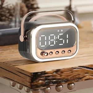 Digital LED Clock Dual Alarm FM Radio Bluetooth Speaker Table Desktop Bedside - Picture 1 of 18