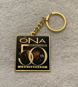 Ontario Nurses Association 50th Anniversary Gold Tone Canada Union Keychain - Picture 1 of 3