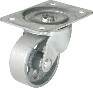9174 2-Inch Cast Iron Swivel Plate Caster, 125-Lb Load Capacity,Silver - Picture 1 of 12