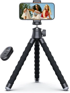 Mini Handy Stativ Für Smartphone, Flexibler 360° Drehbarer Tripod Mit Fernauslös - Bild 1 von 12