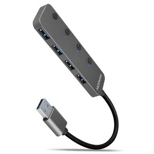 AXAGON HUE-MSA Superspeed USB-A Switch Hub 4x USB 3.0 aktiv 20cm schwarz 0,2m - Bild 1 von 3