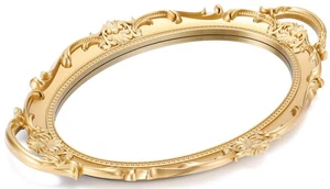 Decorative Tray - Gold Mirror Tray for Bathroom Vanity, Dessert & Coffee Tabl... - Picture 1 of 8