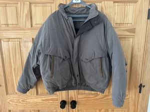 Members Only Down Jacket Mens 2X Brown Puffer Coat Vintage 90s Winter Outerwear - Picture 1 of 6