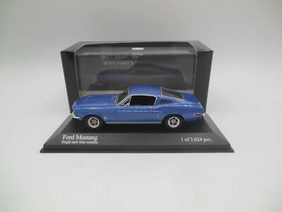 Ford Mustang 1968 Minichamps 400 082021 en azul escala 1:43 edición limitada Foto 1 de 4