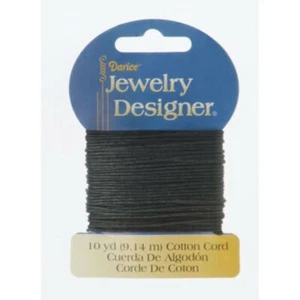 Cordón de algodón - negro - 1 mm x 10 yardas - Imagen 1 de 1