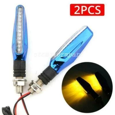 Mini señales de giro LED azules de plástico de 3,5" ámbar para Suzuki GS 400 450 500 550 750 Foto 1 de 4