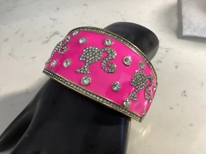 VERY RARE AUTHENTIC SIGNED HEIDI DAUS BARBIE PINK ENAMEL CRYSTAL BRACELET NR - Picture 1 of 9