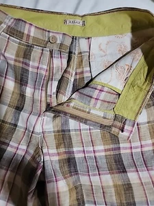 Tommy Bahama Relax 100% Linen Size 33 Plaid Multicolor  Men's Shorts #4 - Picture 1 of 15