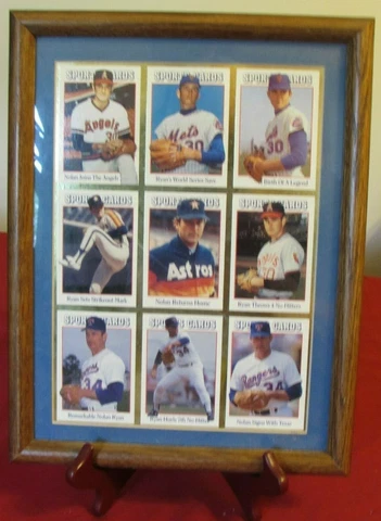 Nolan Ryan 10x13" Trading Cards in a  Plaque Texas Rangers Mets Angels & Astros Cover