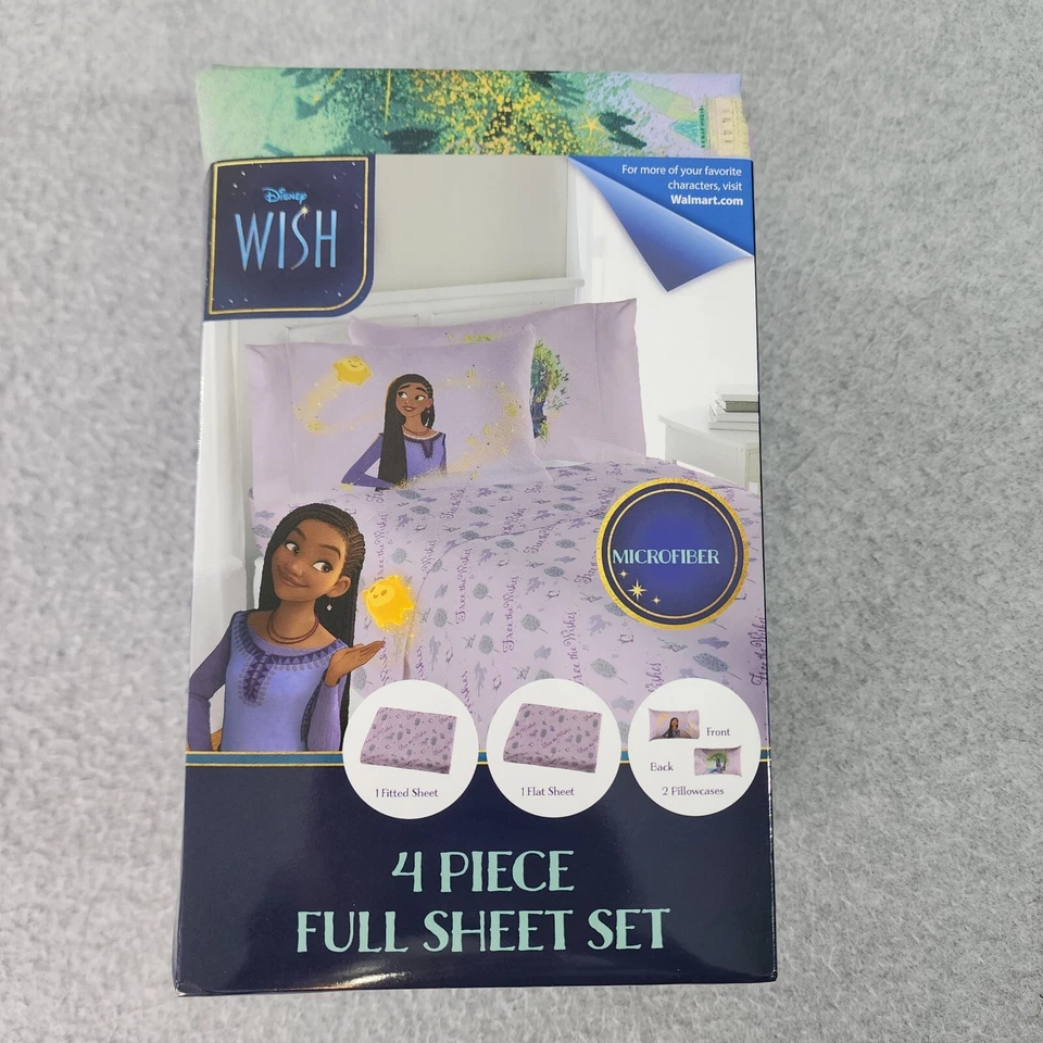 Juego completo de sábanas ajustables/completas Disney cuatro piezas dos fundas de almohada microfibra Foto 1 de 4