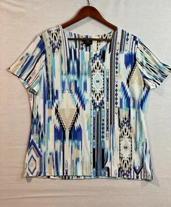 JM Collection Woman Short Sleeve Top Size P/XL - Picture 1 of 6