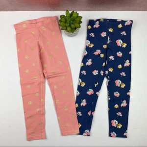 Old Navy Leggings Pink Blue Floral Pants Girl Size XS 5 - Picture 1 of 6