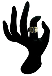 David Yurman Blue Iolite Cable Ring Sterling Silver 14k Gold Size 7 - Picture 1 of 9