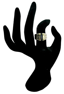 David Yurman Blue Iolite Cable Ring Sterling Silver 14k Gold Size 7 - Image 1 of 4