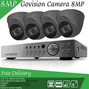 8MP CCTV 4K DVR 4CH SYSTEM OUTDOOR NIGHTVISION HOME OFFICE CAMERA SECURITY KIT - Picture 1 of 19