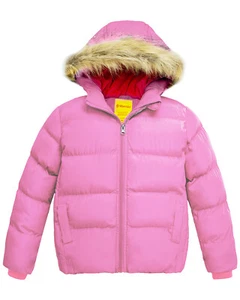 Wantdo Girls Winter Warm Coat Padded Puffer Jacket Fur Hood Waterproof Windproof - Picture 1 of 29