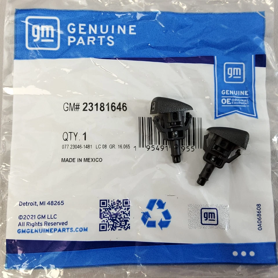 Windshield Washer Nozzle Genuine GM in Bag OEM # 23181646