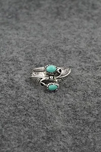 Turquoise & Sterling Silver Ring - Harry B. Yazzie - Size 6.75 - Picture 1 of 7