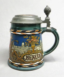Seltener antiker Mettlach 1/2 Liter Bierstein #2024 "Schild von Berlin" sehr guter Zustand! - Bild 1 von 7