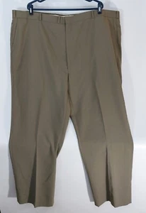 Life of Ease Men's Flat Front Pants Trousers Size 50 Khaki Brown - Picture 1 of 2