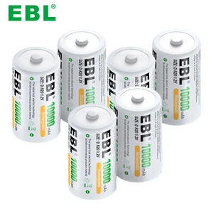 EBL 6x D Battery D Size Rechargeable Batteries 10000mAh Ni-MH Cell - Picture 1 of 12