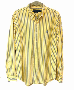 Ralph Lauren Button Down Striped Shirt Mens XL Cotton Classic Fit Office Casual - Picture 1 of 8
