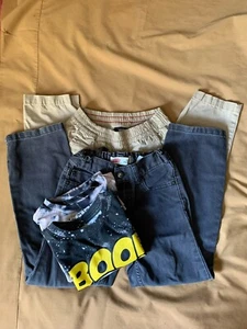 Vans Size 7 Range Elastic Pants Levi’s 514 Size 7 Dinosaur & Mario Shirt - Picture 1 of 18