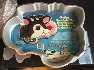 Vintage Rudolph Rentier 1981 Wilton Kuchenform Blech Original Einsatz - Bild 1 von 3