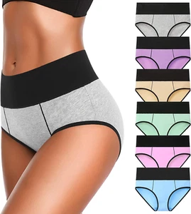 Eiggam Underwear for Women Cotton High Waist Panties Full Coverage Briefs Soft S - Picture 1 of 12