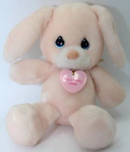 1986 Precious Moments Applause Snowball Pink Plush Bunny Rabbit 9" Blue Eyes - Picture 1 of 12